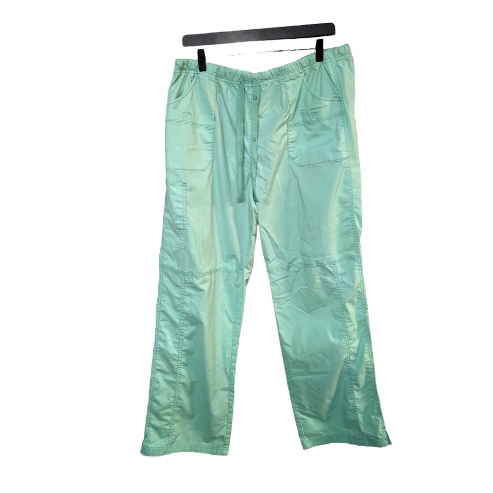 Flowy relaxed fit scrub pants cyan spread good cheer XL
